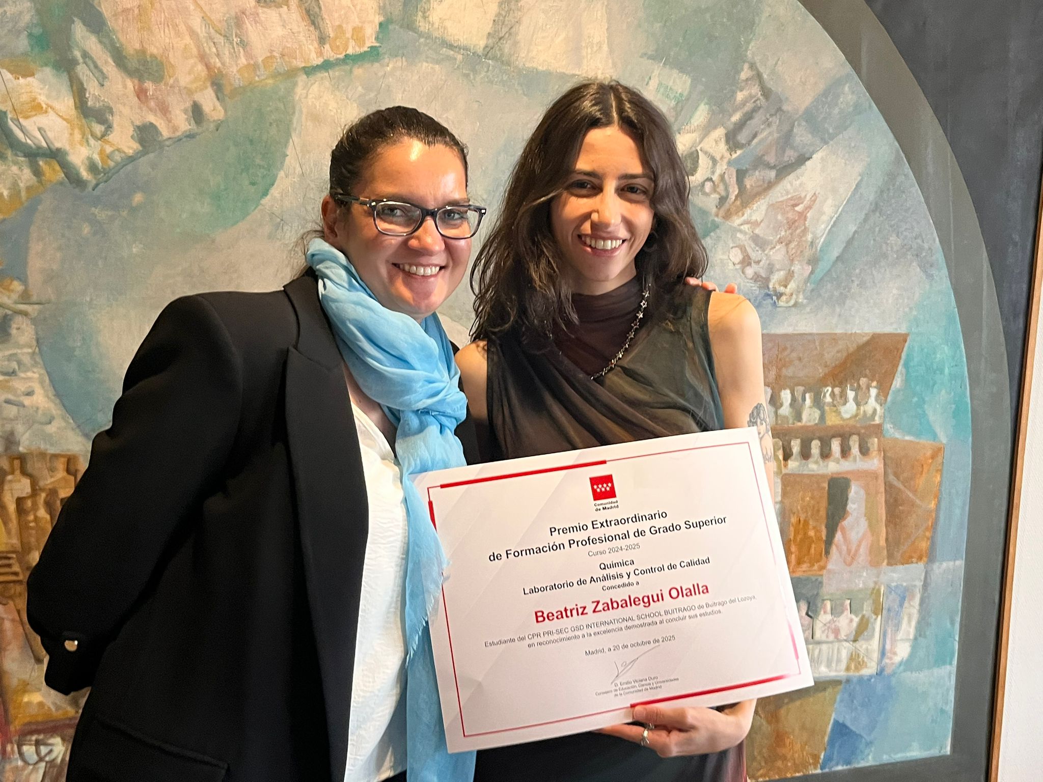 GSD IS Buitrago celebra el Premio Extraordinario de Formación Profesional de su alumna Beatriz Zabalegui